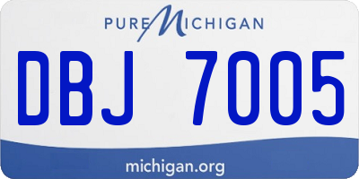 MI license plate DBJ7005