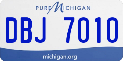 MI license plate DBJ7010