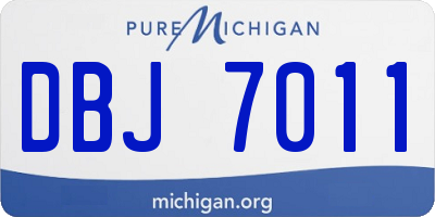 MI license plate DBJ7011