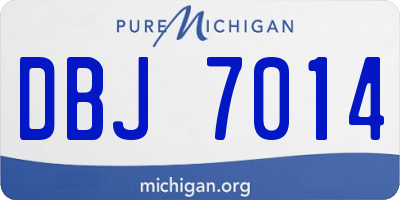 MI license plate DBJ7014