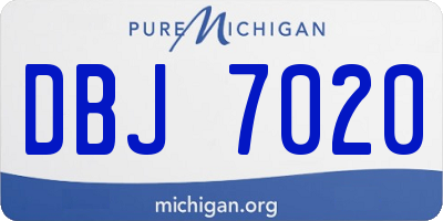 MI license plate DBJ7020
