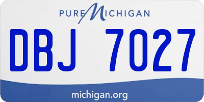 MI license plate DBJ7027