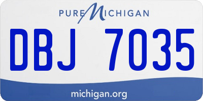 MI license plate DBJ7035