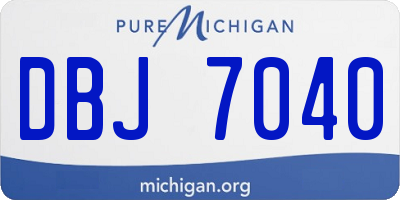 MI license plate DBJ7040