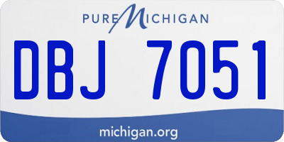 MI license plate DBJ7051
