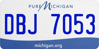 MI license plate DBJ7053