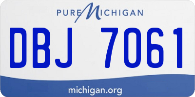 MI license plate DBJ7061