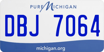 MI license plate DBJ7064