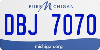 MI license plate DBJ7070