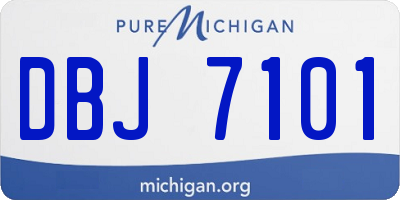 MI license plate DBJ7101