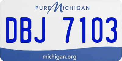 MI license plate DBJ7103