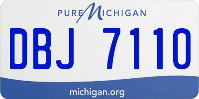 MI license plate DBJ7110