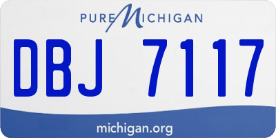 MI license plate DBJ7117