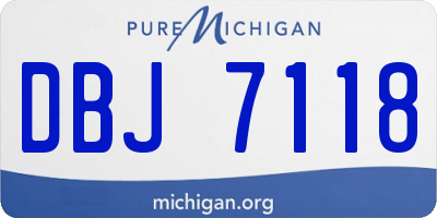 MI license plate DBJ7118