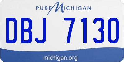 MI license plate DBJ7130