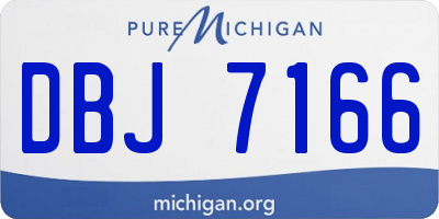 MI license plate DBJ7166