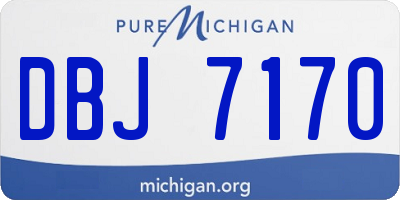 MI license plate DBJ7170