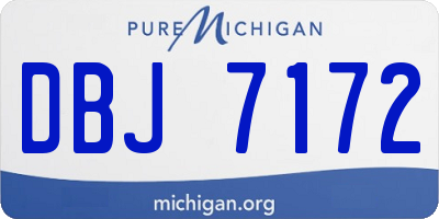 MI license plate DBJ7172