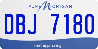MI license plate DBJ7180