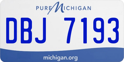MI license plate DBJ7193