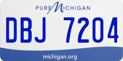 MI license plate DBJ7204