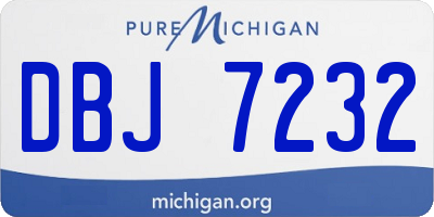 MI license plate DBJ7232