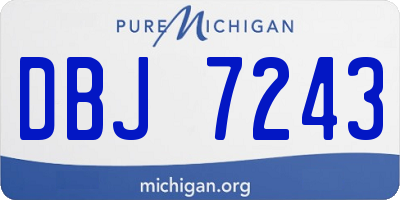 MI license plate DBJ7243
