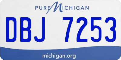 MI license plate DBJ7253