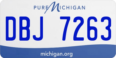 MI license plate DBJ7263