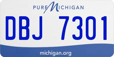 MI license plate DBJ7301