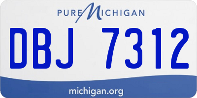 MI license plate DBJ7312