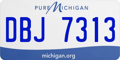 MI license plate DBJ7313