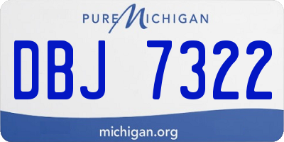 MI license plate DBJ7322