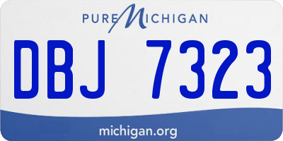 MI license plate DBJ7323