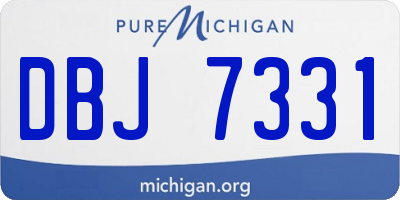 MI license plate DBJ7331