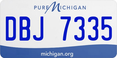 MI license plate DBJ7335