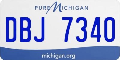 MI license plate DBJ7340