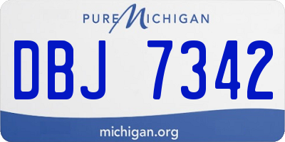 MI license plate DBJ7342
