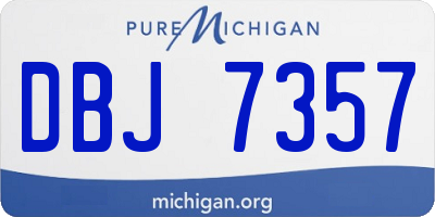 MI license plate DBJ7357