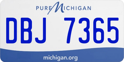 MI license plate DBJ7365