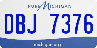 MI license plate DBJ7376