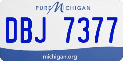 MI license plate DBJ7377