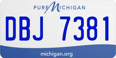 MI license plate DBJ7381