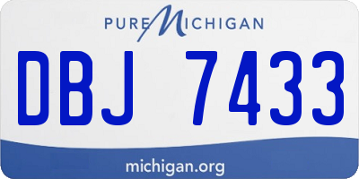 MI license plate DBJ7433