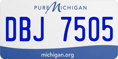 MI license plate DBJ7505