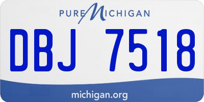 MI license plate DBJ7518