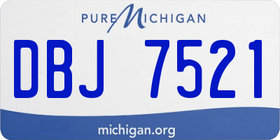 MI license plate DBJ7521