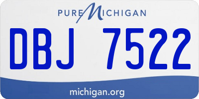 MI license plate DBJ7522