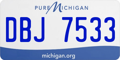 MI license plate DBJ7533