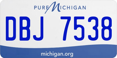 MI license plate DBJ7538